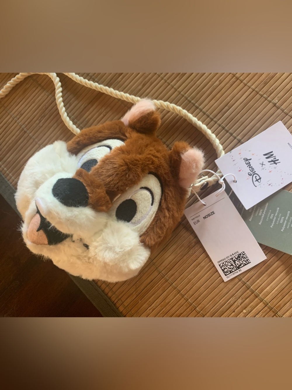 Disney Chip & Dale Crossbody Bag H&M Exclusive NWT Faux Fur Purse Rare